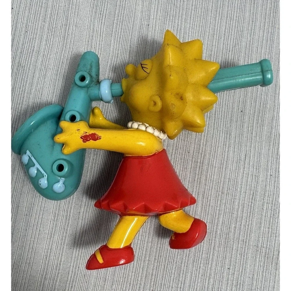 RARE Vintage The Simpsons 1997 Lisa Simpson Saxophone Subway Toy Working Whistle
